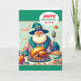 Cartão Combinação de Halloween, Ação de Graças e Natal