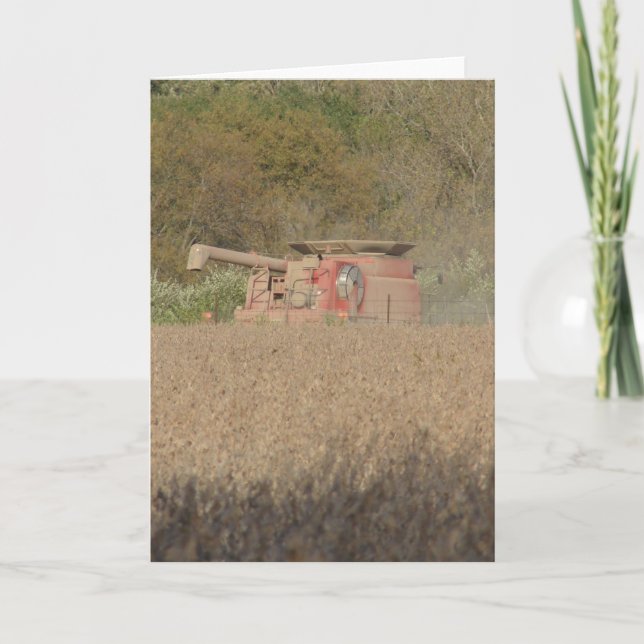 Cartão Combinação de Tempo de Colheita no Campo de Soja (Frente)