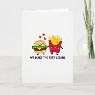 Cartão Combo de Amor de Hambúrguer e Batata Frita