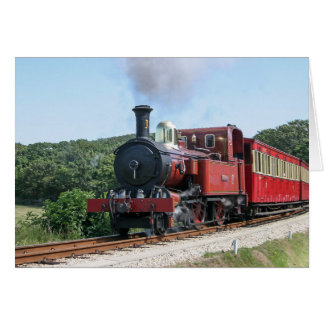 Cartão Comboio a vapor na ilha de Man de Castletown