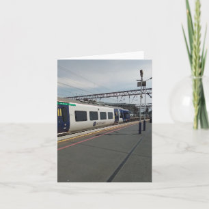 Cartão Comboio azul e branco