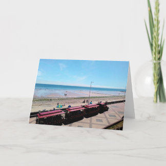 Cartão Comboio Choo , na praia de Bridlington