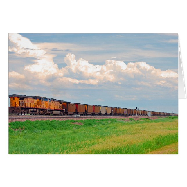 Cartão comboio com muitos carros (Frente Horizontal)