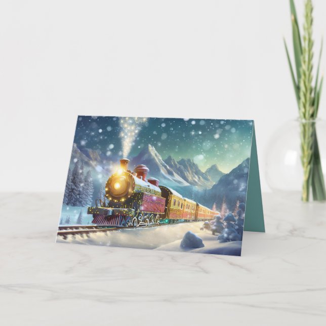 Cartão Comboio de férias decorado com fotos adicionadas (Frente)