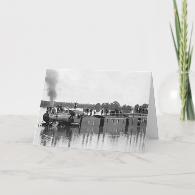 Cartão Comboio Inundado, 1904 (Frente)