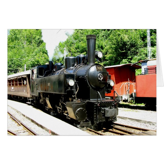 Cartão Comboio no museu ferroviário de Chamby (Frente Horizontal)