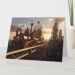 Cartão Comboio Steampunk Neo-Victorian |