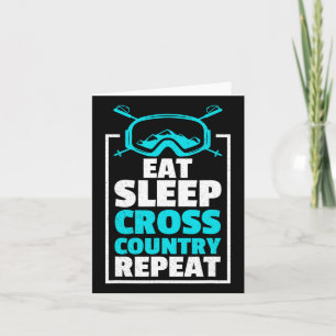 Cartão Come Sleep Cross Country Repete Skier Winter Sport