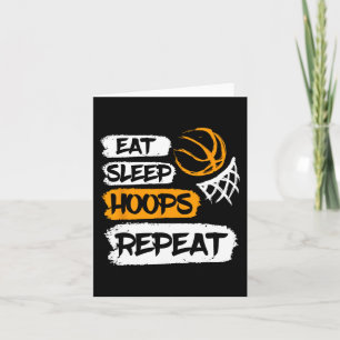 Cartão Come Sleep Hoops Repete Vintage Basball dizendo a