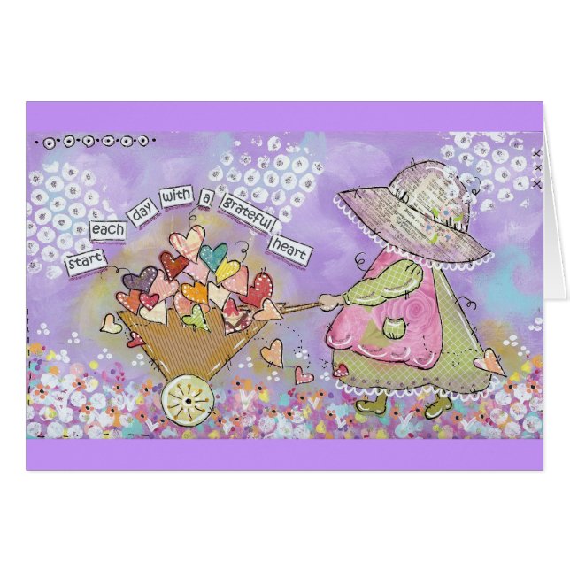 Cartão Comece cada dia com um coração grato! (Frente Horizontal)