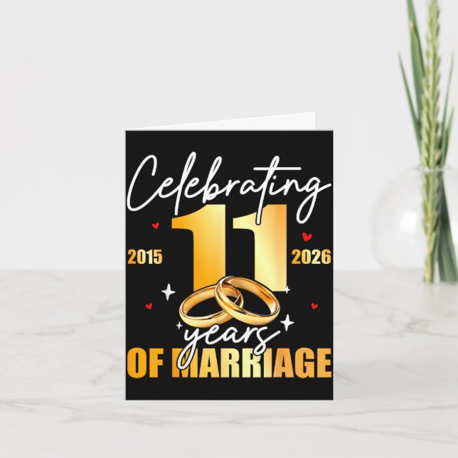 Cartão Comemorando 2015 11º 11 anos de casamento (Frente)