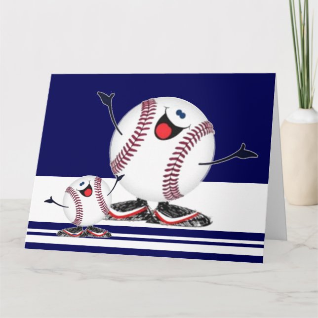 Cartão Comemorando Baseballs (Frente)