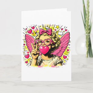 Cartão Comemorativo Cute Cupid Coração Anjo Amor Festa de
