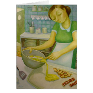 Cartão Comensal - ovos e bacon - por Lora Shelley