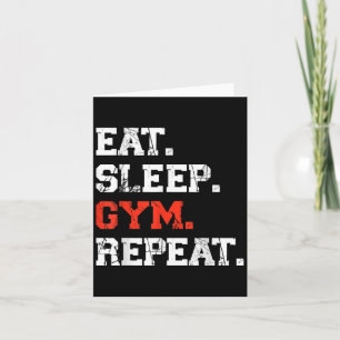 Cartão Comer Dormir Academia Repetir Treinamento Fitness 