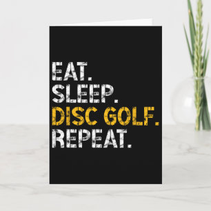 Cartão Comer Dormir Disc Golf Repetir Jogador de Disc Gol