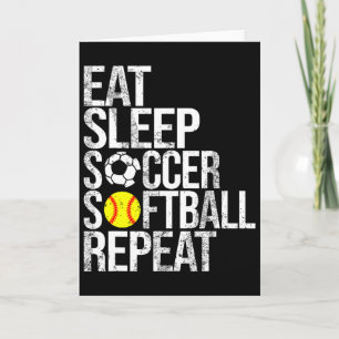 Cartão Comer Dormir Futebol Softll Repetir Divertido Ll