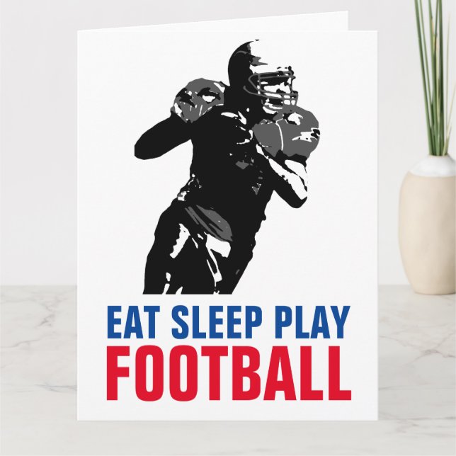 Cartão Comer Dormir Jogar Futebol Preto e Branco Pop Art (Frente)