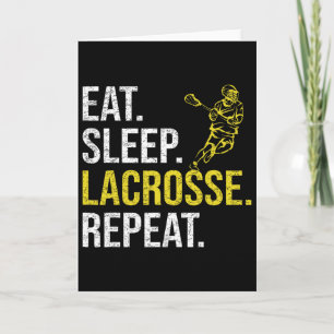 Cartão Comer Dormir Lacrosse Repetir Presentes para Equip