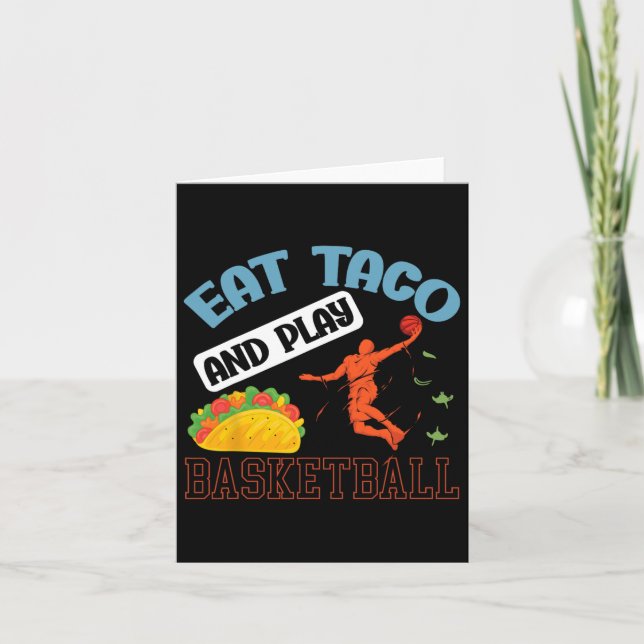 Cartão Comer Taco E Jogar Bysketbyll México Cinco De Mayo (Frente)