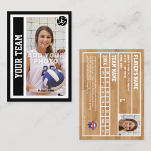 Cartão Comercial Personalizado de Voleibol (Preto)