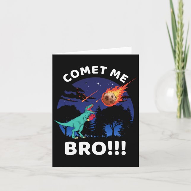 Cartão Cometa-Me Bro Engraçado Boxando T Rex Dinossaur Pu (Frente)
