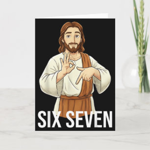 Cartão Cômico Cristão Jesus Seis Sete 67 Fé Humor Chr