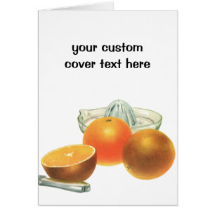 Cartão Comida Antiga Frutas, Laranjas Maduras Esmagador C