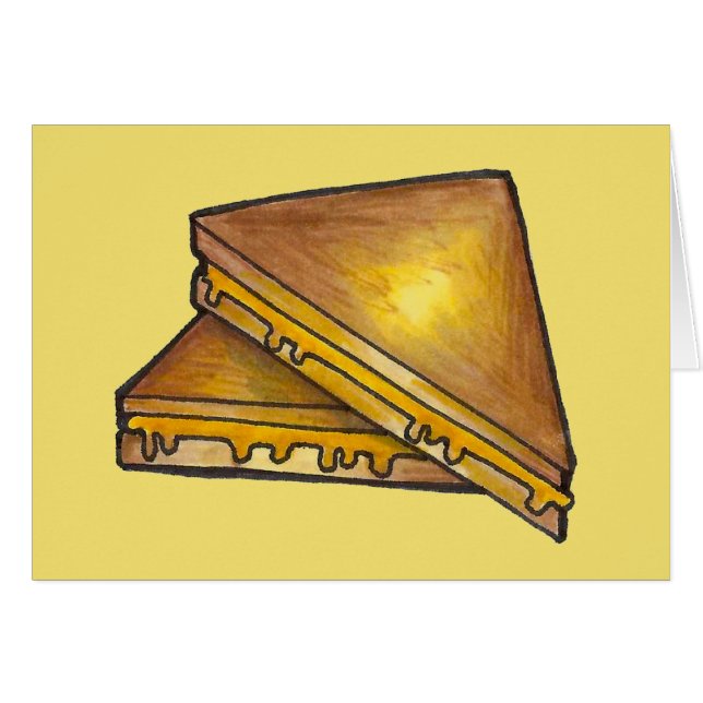 Cartão Comida de almoço de sanduíche de queijo torrado (Frente Horizontal)