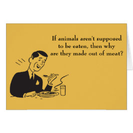 Cartão Comida De Carnívoros De Carne Retro