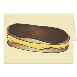 Cartão Comida de Eclair para Baía de Chocolate Francês