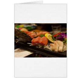 Cartão Comida de Peixes do Partido do Atum do Horário de