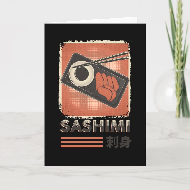 Cartão Comida de Sashimi japonesa perfeita | Estilo Vinta (Frente)