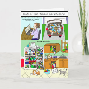 Cartão Comida dobradiça e bebida de vinho durante a pand