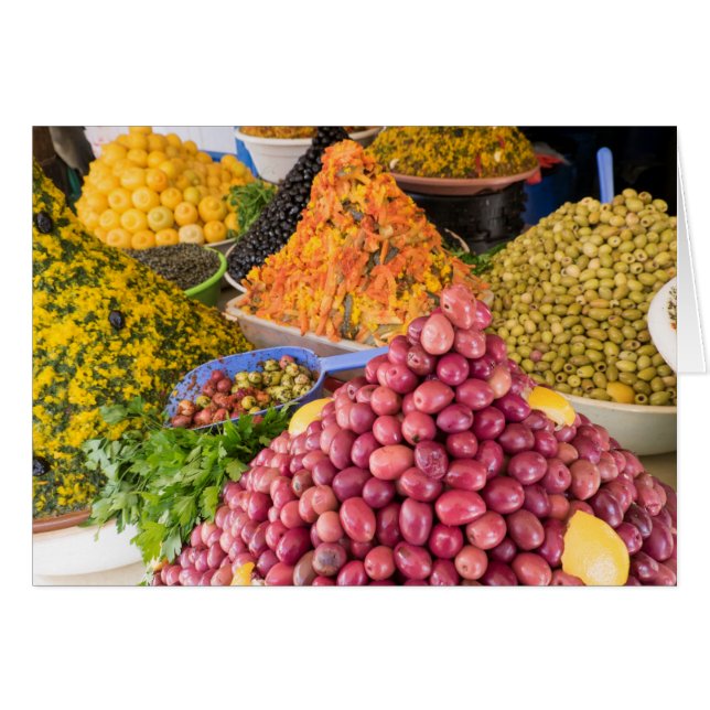 Cartão Comida em conserva no mercado (Frente Horizontal)