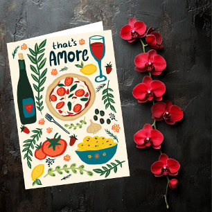 Cartão Comida Italiana That's Amore Amor de São Valentim 