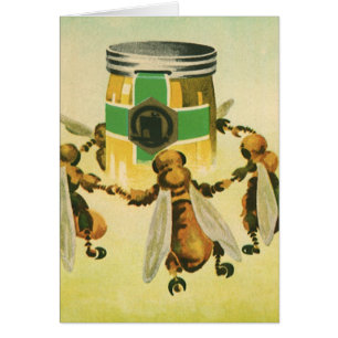 Cartão Comida, Jar Dançante De Mel Orgânico