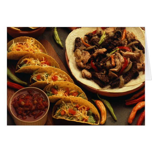 Cartão Comida mexicana (Frente Horizontal)