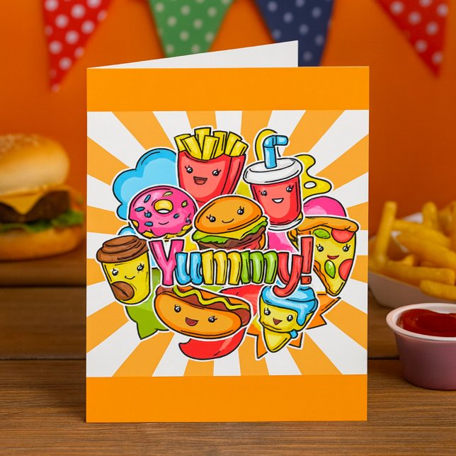 Cartão Comida Rápida Deliciosa (Criador carregado)