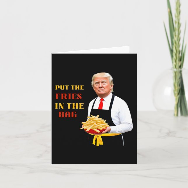 Cartão Comida Rápida Engraçada Colocou As Fritas No Saco  (Frente)