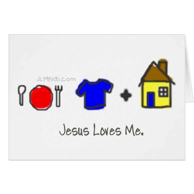 Cartão Comida, roupa, e abrigo (Frente Horizontal)