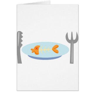 Cartão Comida saboroso - peixe em uma placa