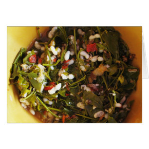 Cartão Comida tailandesa vermelha da rua da salada do ovo