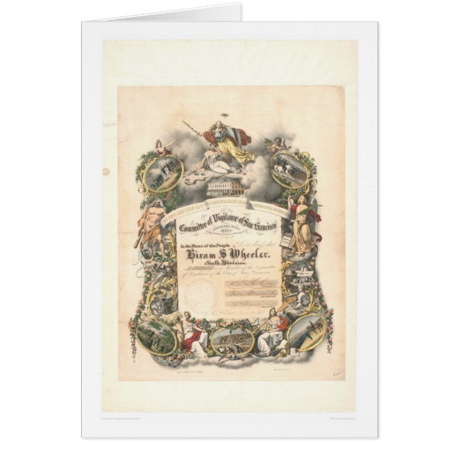 Cartão Comitê da vigilância de San Francisco (1825A) (Frente)