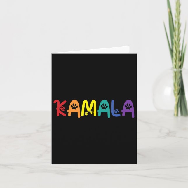 Cartão Comma La Harris Funny Cat Lettering Lgbt Rainbow F (Frente)