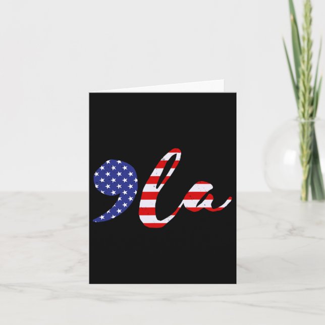 Cartão Comma La Usa Flag Kamala Harris Para Presidente 20 (Frente)