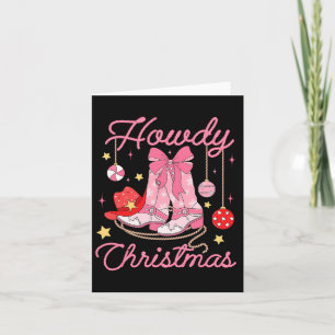 Cartão Como a vovó ocidental de Natal Boots Pink Xmas Pa
