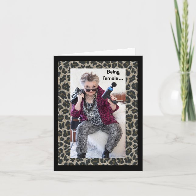 Cartão Como é ser uma fêmea... (Frente)