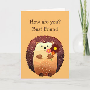 Cartão Como está o melhor amigo Hedgehog Hug, Hedgehug?