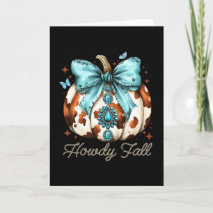 Cartão Como está o Outono Abóbora Ocidental Temporada Fol